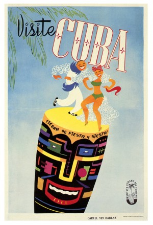 Visit Cuba Land of Fiesta Travel Poster